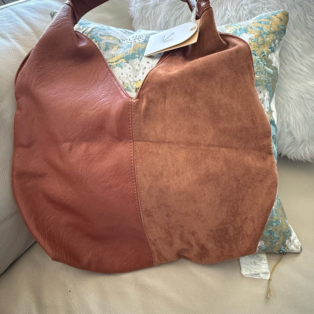 Elegant Brown Vegan Leather  Tote Bag